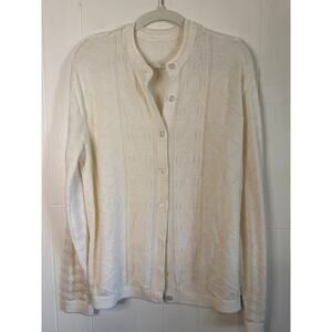 White knit cardigan large